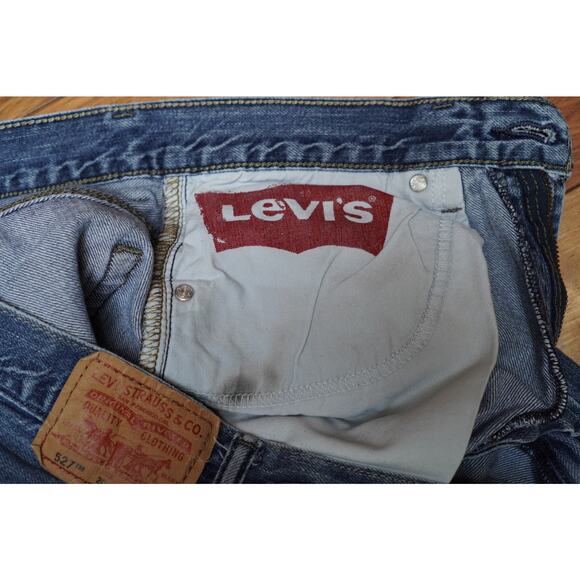 Levis 527 Boot Leg Cotton Faded Blue Denim Jeans Y2K Retro Size 30x30 - Picture 8 of 10